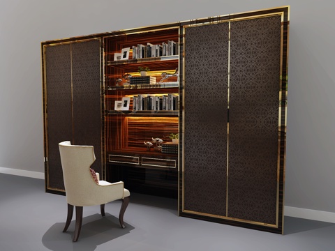  后现代现代衣柜书桌书架组合 后现代衣柜书桌书架组合 衣柜3d模型 