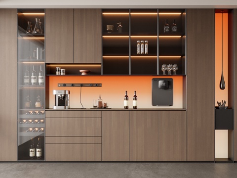 现代意式酒柜su模型