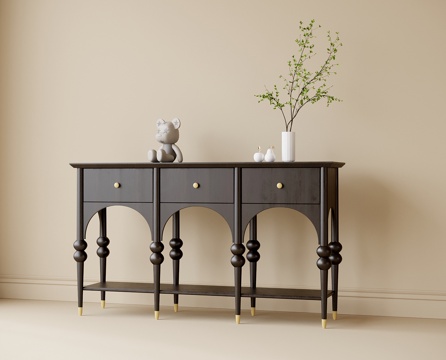 法式玄关柜 边柜su模型