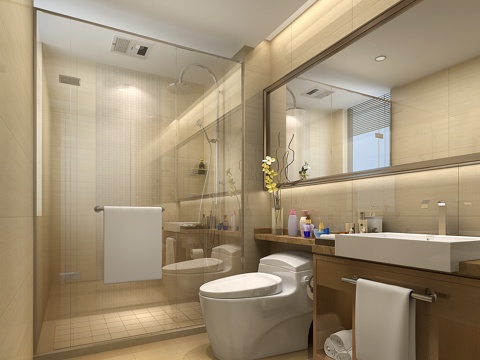  家装卫生间 现代卫生间3d模型 