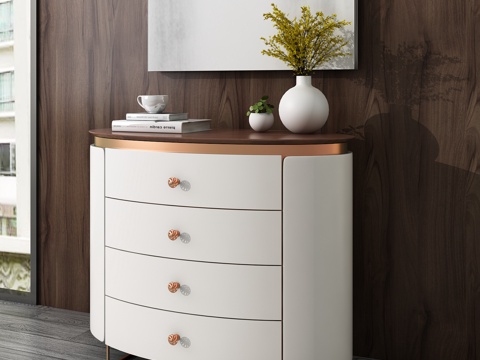  现代轻奢装饰柜边柜3d模型 