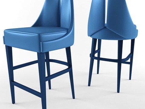 现代吧椅  皮吧椅 酒吧餐厅吧椅  吧台椅su模型