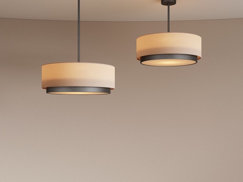 现代复古吊灯 餐厅吊灯 包间吊灯 圆形吊灯 客厅吊灯su模型