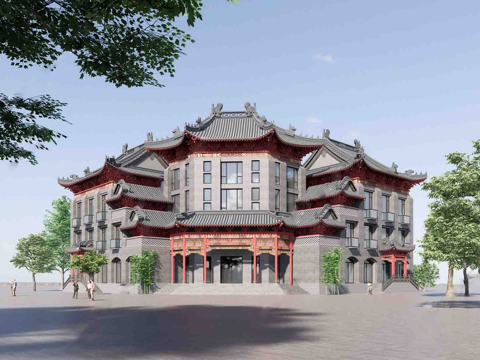 中式古建筑su模型