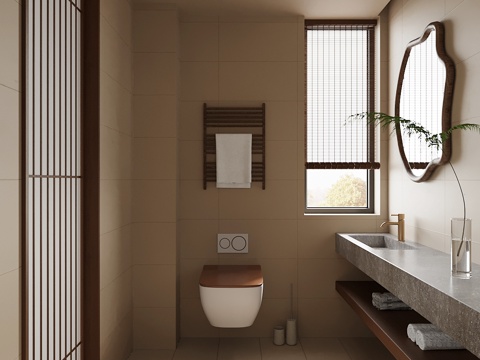 新中式卫生间 主卫su模型