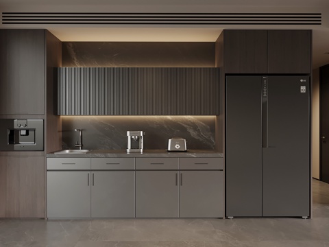 现代意式餐边柜 橱柜su模型