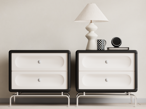 中古风床头柜su模型