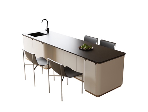 现代餐桌椅 餐椅su模型