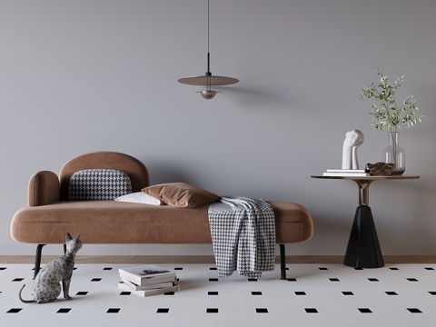 贵妃椅白色贵妃椅组合贵妃椅云朵沙发极简沙发现代沙发皮质贵妃椅su模型