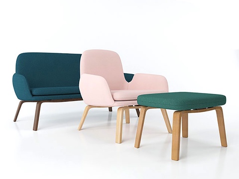  现代沙发 组合沙发  布艺沙发  矮凳 换鞋凳su模型 