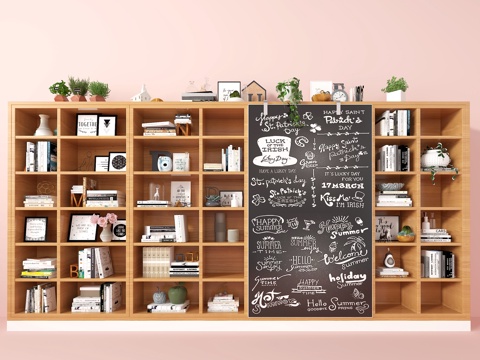  现代 书架 置物架 置物柜 摆件 陈设品 墙上置物架 装饰柜3d模型 