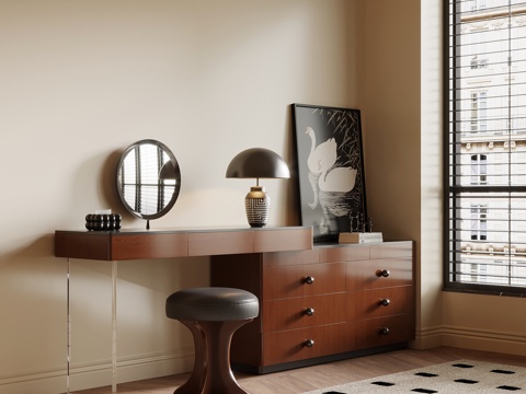 中古风梳妆台su模型