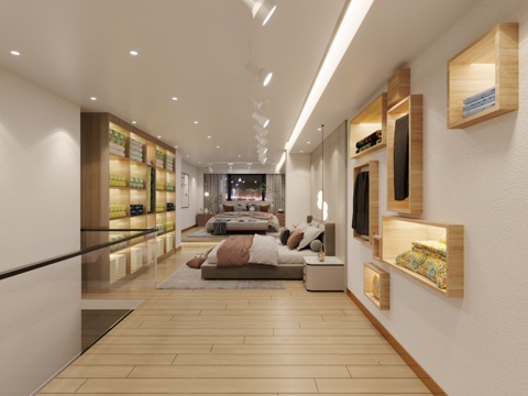  现代家纺店3d模型 