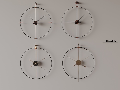 简约钟表时钟挂钟su模型