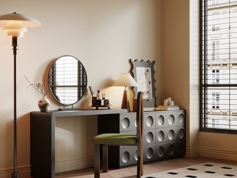 法式复古风梳妆台su模型