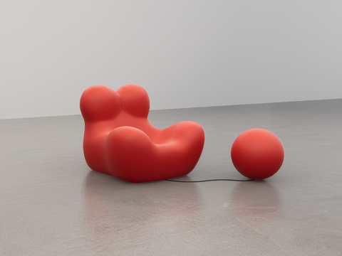 单人休闲沙发su模型