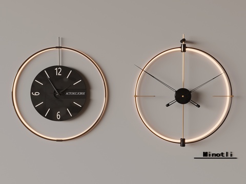 意式钟表时钟挂钟su模型