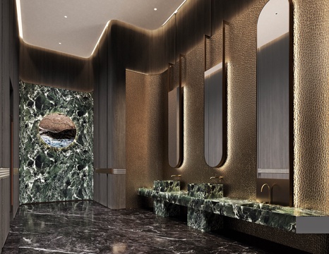 现代酒店卫生间su模型