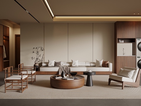 中古风客厅su模型