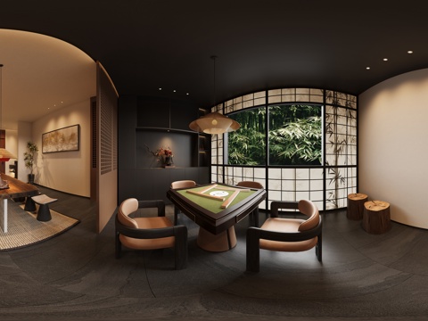 现代 棋牌室 麻将室 麻将桌椅组合 禅意茶室 茶馆