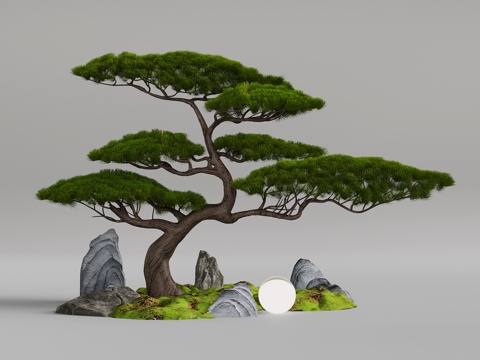 景观小品 松树su模型
