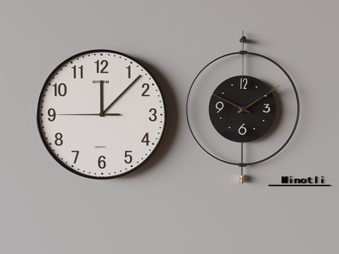 意式钟表时钟挂钟su模型