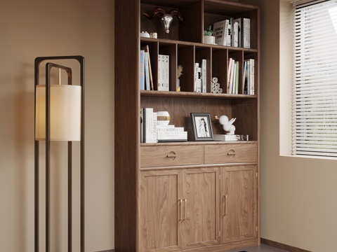 中古风书柜su模型