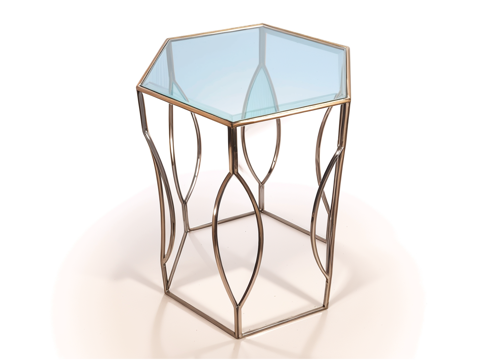 玻璃茶几su模型