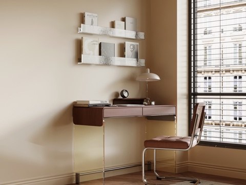 中古风书桌椅 写字台su模型