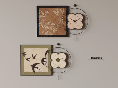 中古风钟表时钟 装饰挂钟su模型