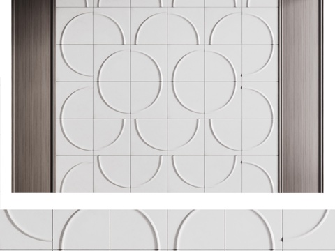 背景墙 护墙板su模型