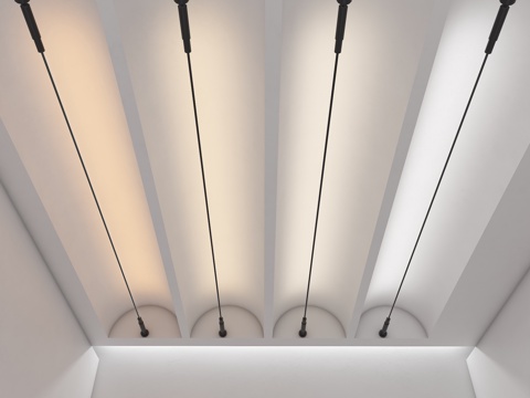 现代洗墙灯 灯带 天际线灯 线型灯 钢丝灯带 钢带灯su模型