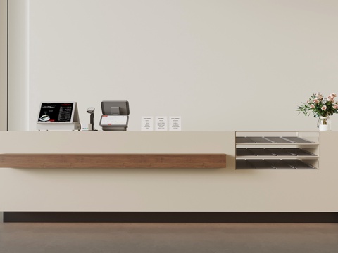 中古风前台 接待台 吧台 服务台su模型