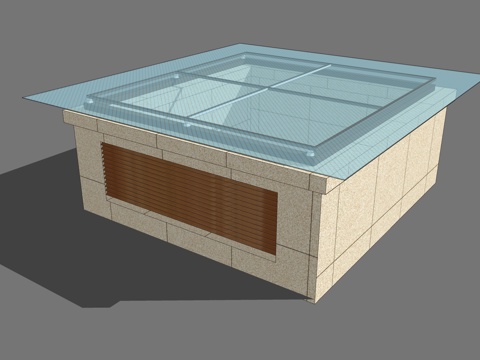 采光井 通风井su模型