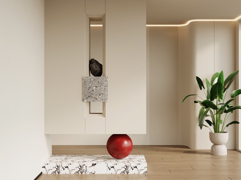 现代玄关 隔断su模型