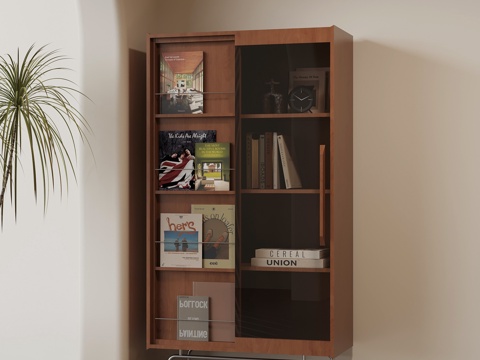 中古风书柜 边柜 斗柜 高柜su模型