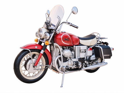 红色摩托车su模型