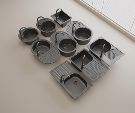 不锈钢水槽 不锈钢洗菜盆 不锈钢水龙头su模型