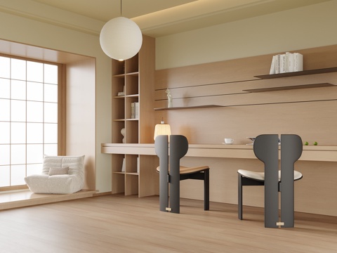  现代书房3d模型 