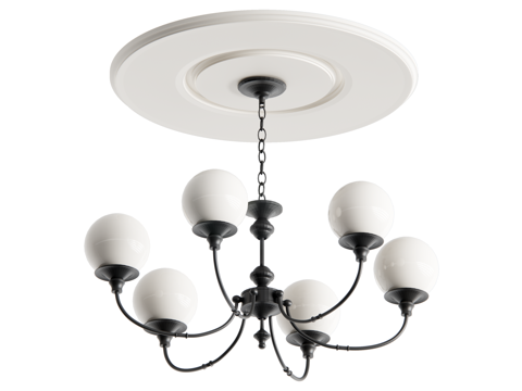 复古中古风吊灯 球形吊灯su模型