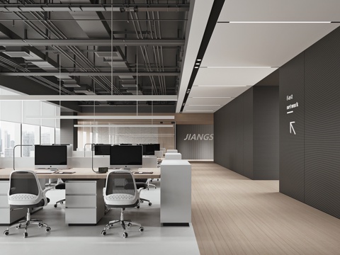 现代公司办公区su模型