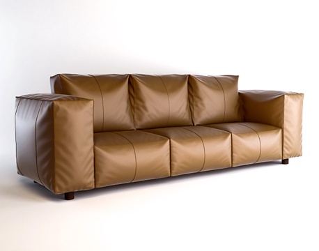 现代休闲沙发 皮革模块沙发 沙发su模型