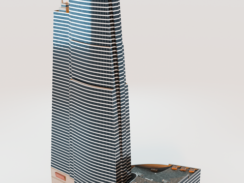 高楼大厦CBD 城市高楼 洛杉矶建筑 写字楼 城市高层建筑su模型