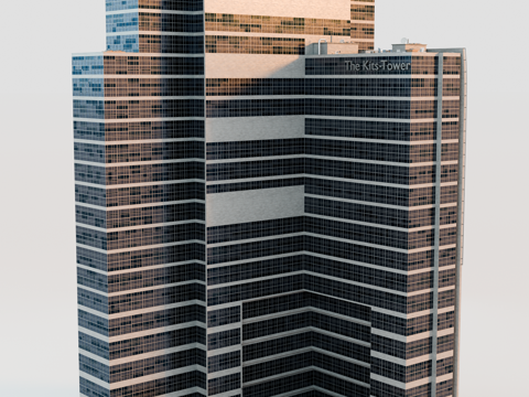 高楼大厦CBD 城市高楼 洛杉矶建筑 写字楼 城市高层建筑su模型