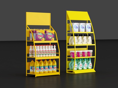 现代货架 架子 超市货架 货柜su模型