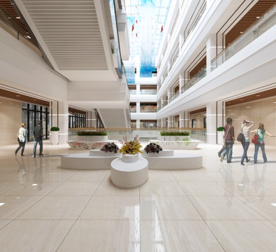  现代商场大厅 大堂电梯厅 商场过道3d模型 