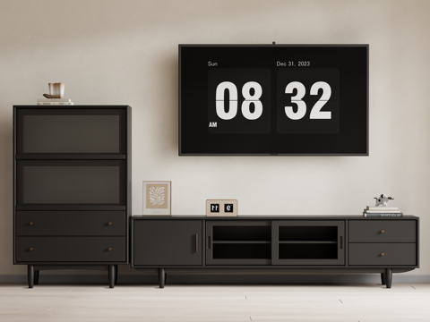 中古风电视柜 边柜 斗柜su模型