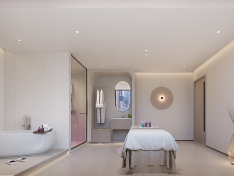 美容室治疗室按摩室su模型