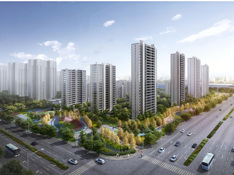 现代小区建筑  小高层住宅 小区建筑鸟瞰su模型