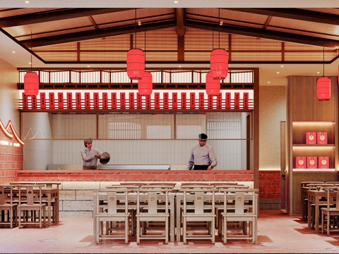  闽南餐厅面馆3d模型 